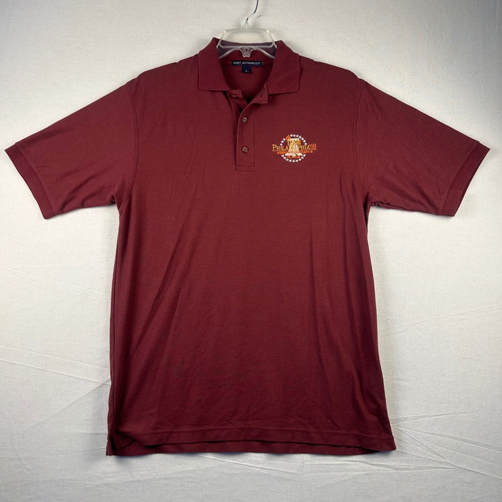 Port Authority Mens Team Philadelphia 08 Polo Shirt Burgundy Maroon Large L